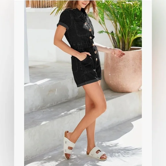 NWOT City Bell Cotton Denim Romper - Picture 5 of 5